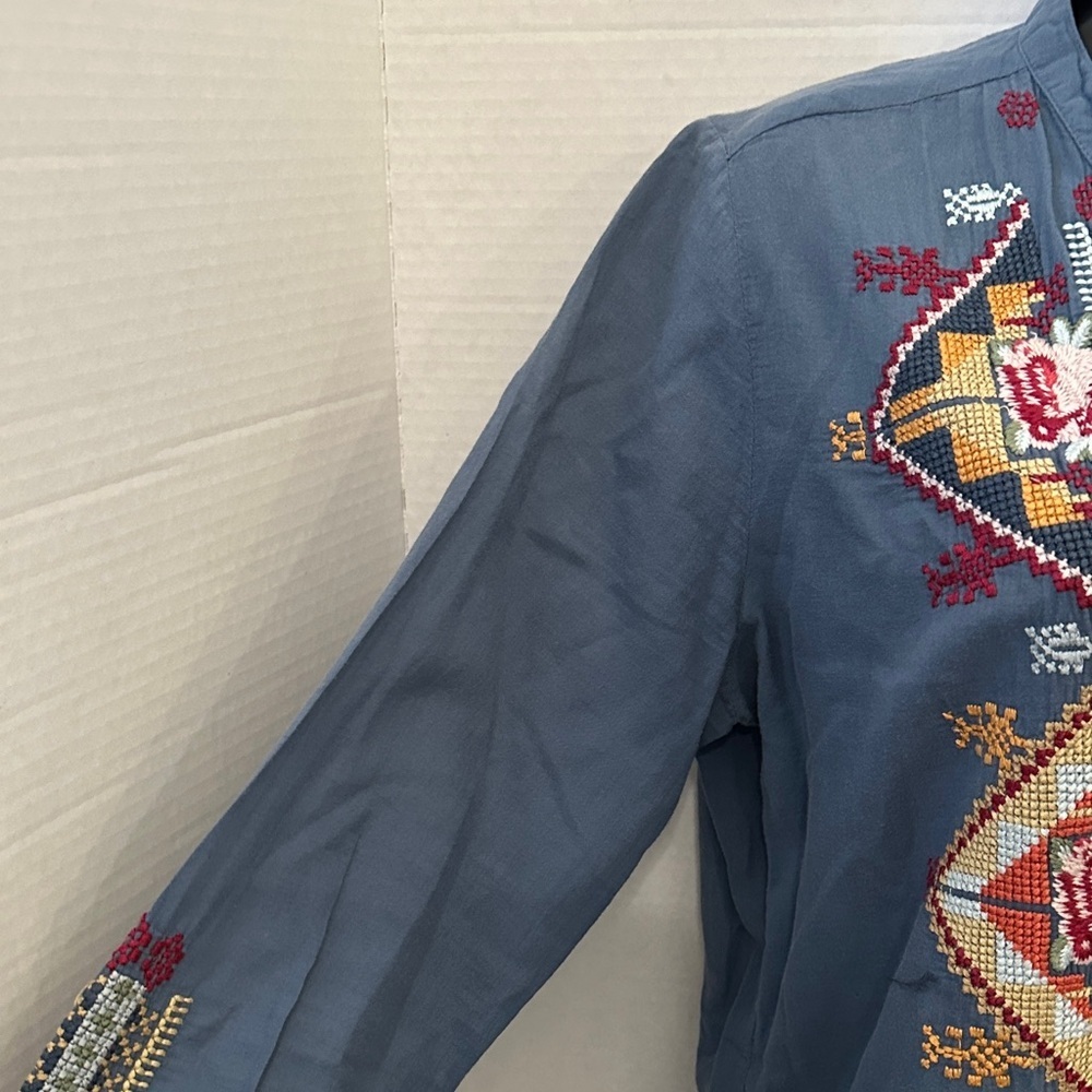 Johnny Was/ 3J Workshop collection embroidered tunic top their Small - Picture 7 of 14